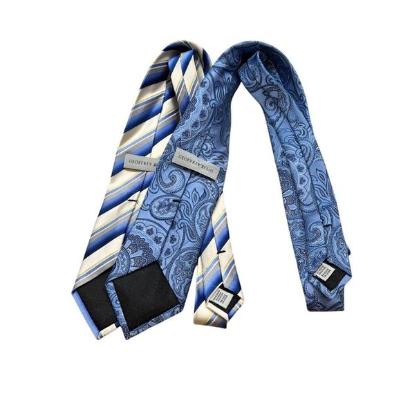 Lot of two Men’s Geoffrey Beene Brand Silk Neck Ties - Picture 11 of 11